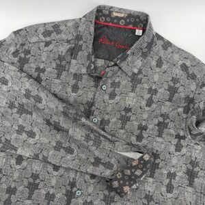 Robert Graham Men's Long Sleeve Button‎ Down Shirt Gray Rose Classic Fit L